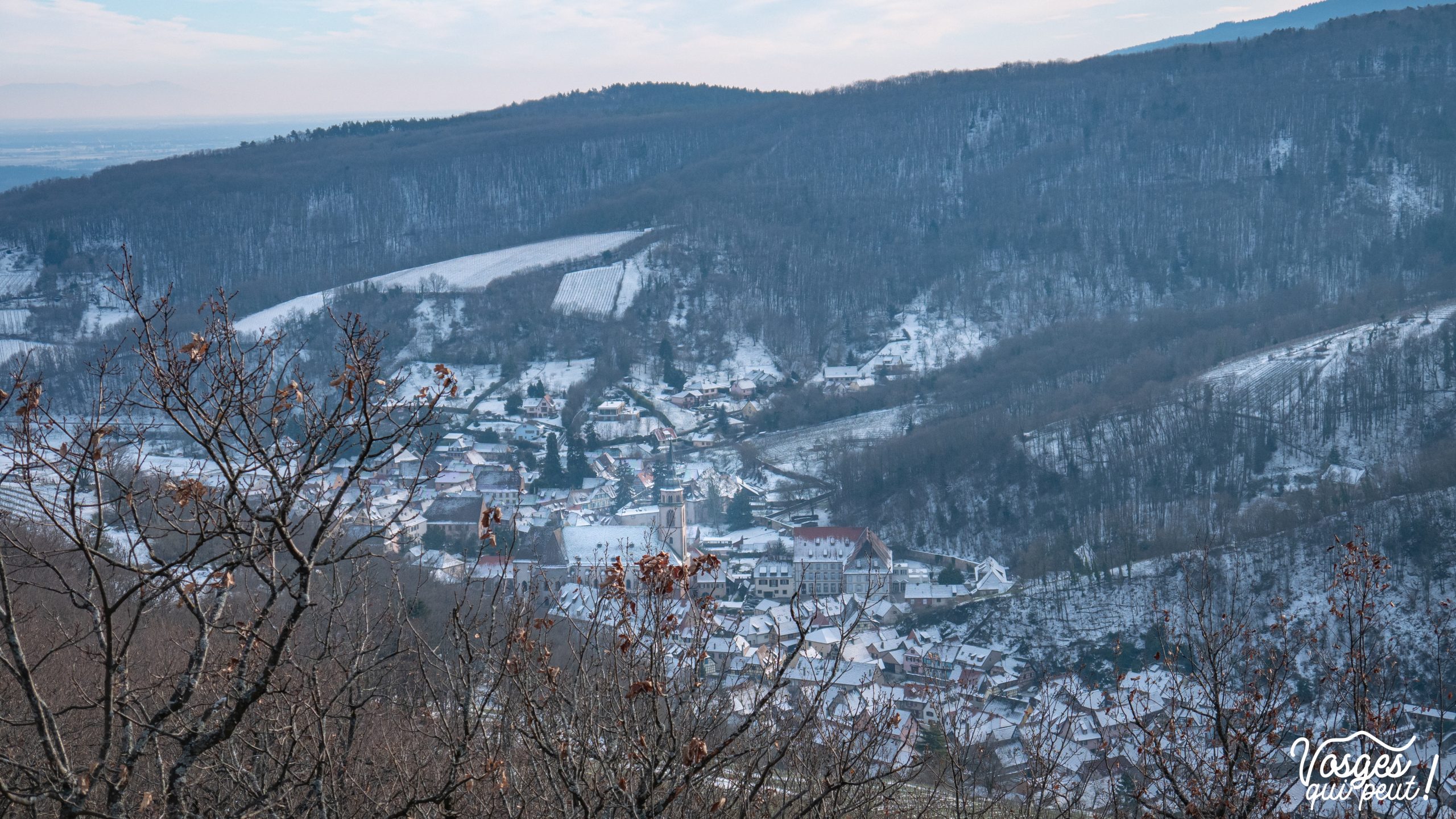 Vue sur Andlau depuis le Rocher Ste-Richarde dans les Vosges