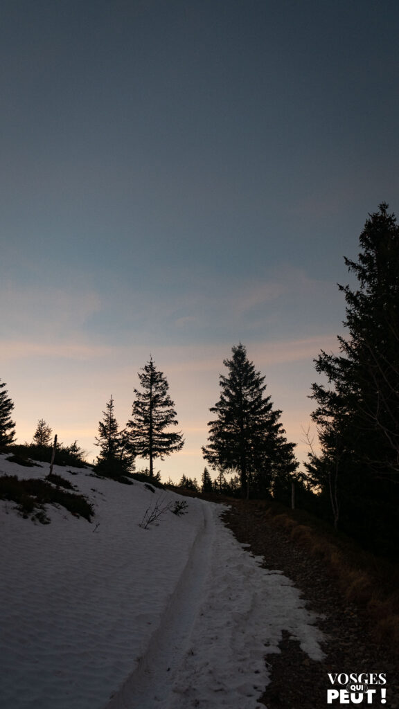 Coucher de soleil en hiver dans le Massif des Vosges