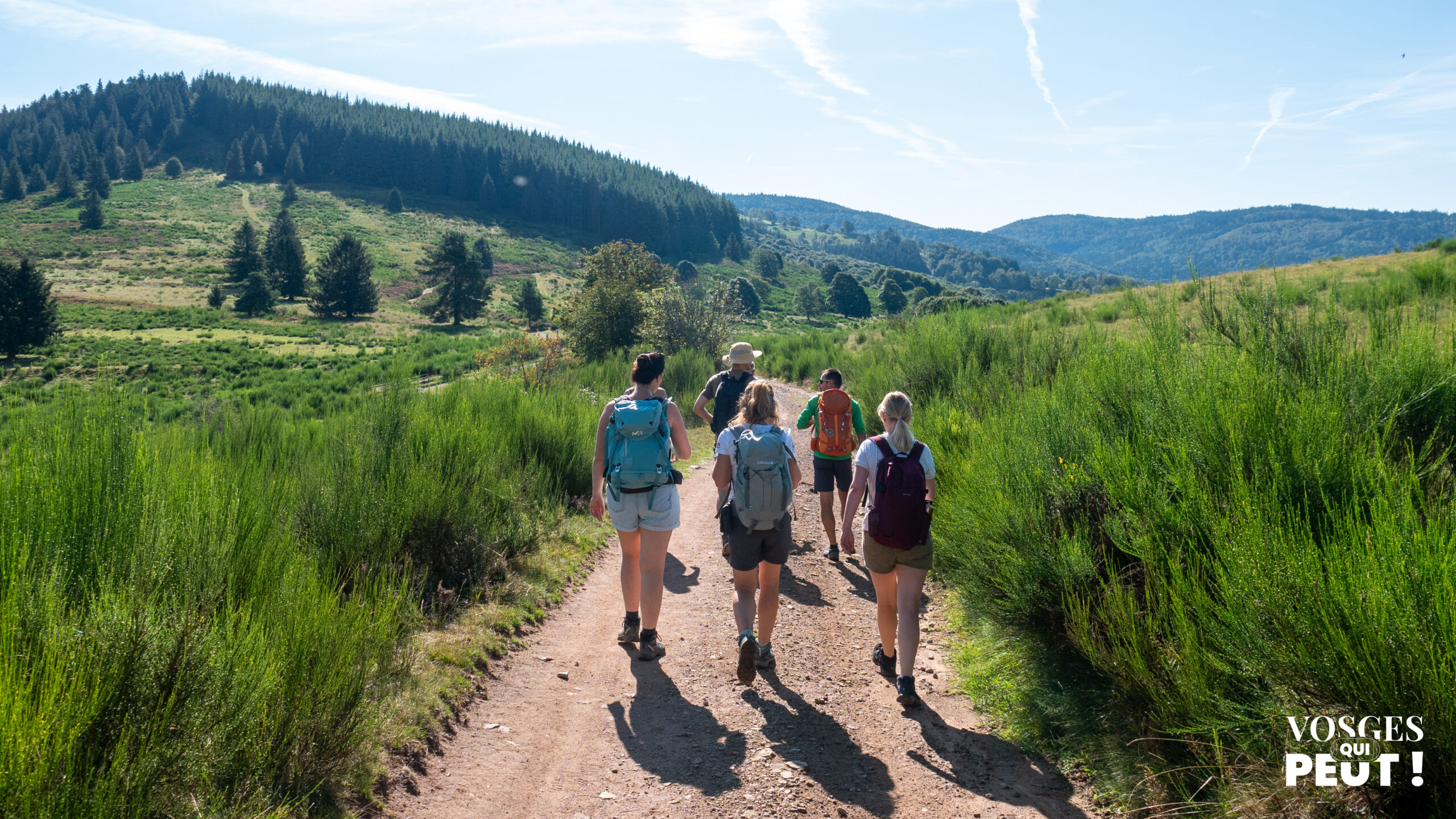 Groupe de randonneurs avec Columbia Hike Society Vosges