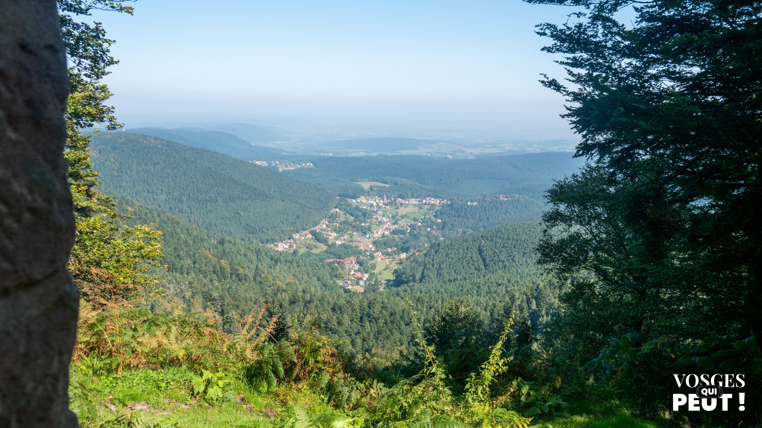 Vue sur Wangenbourg depuis le refuge du Schneeberg dans le Massif des Vosges