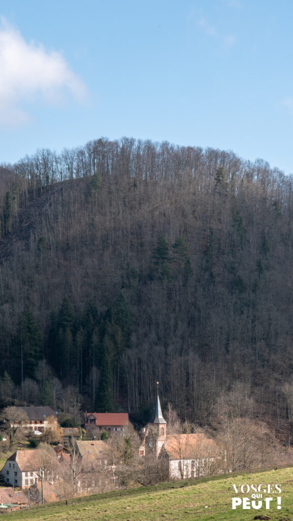 Vue sur le village d'Urbeis dans le massif des Vosges